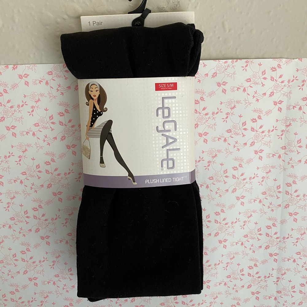 New Black Plush Tights